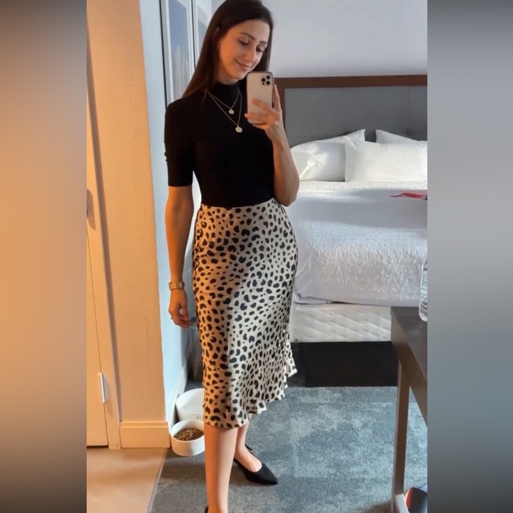 Silk Leopard Skirt